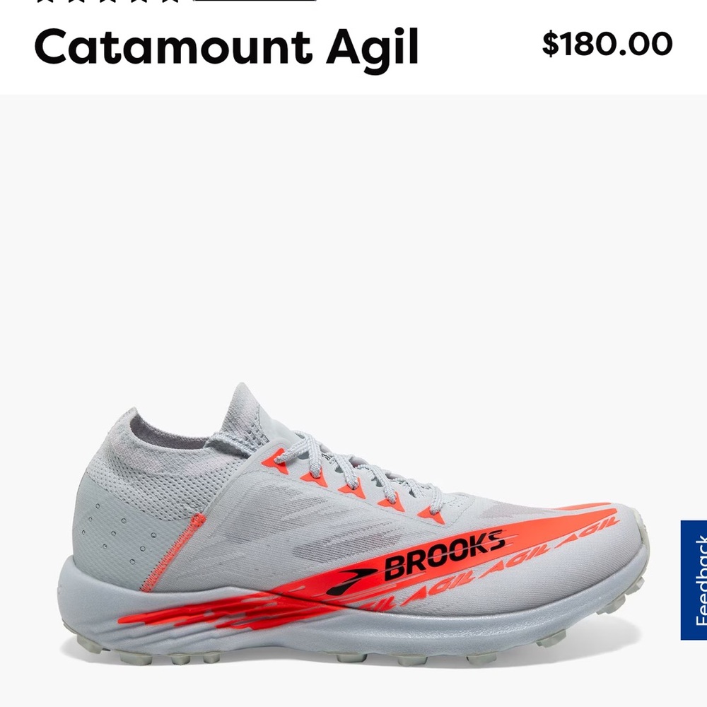 Brooks Catamount Agil Light Gray with Orange Accents